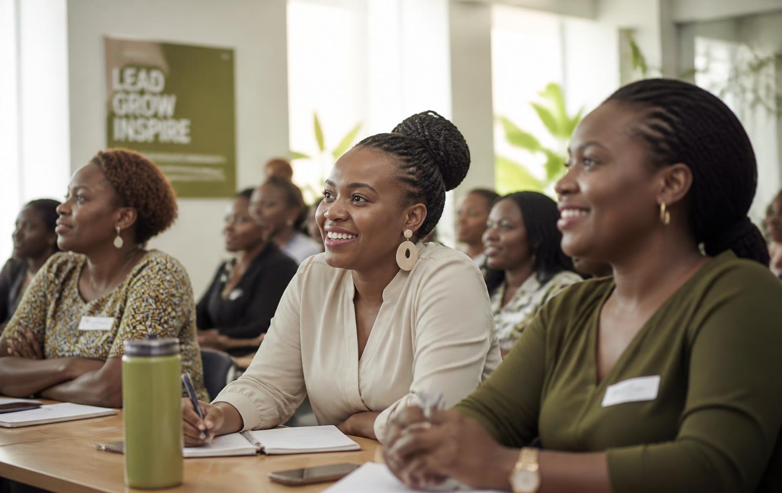 Women in a leadership workshop